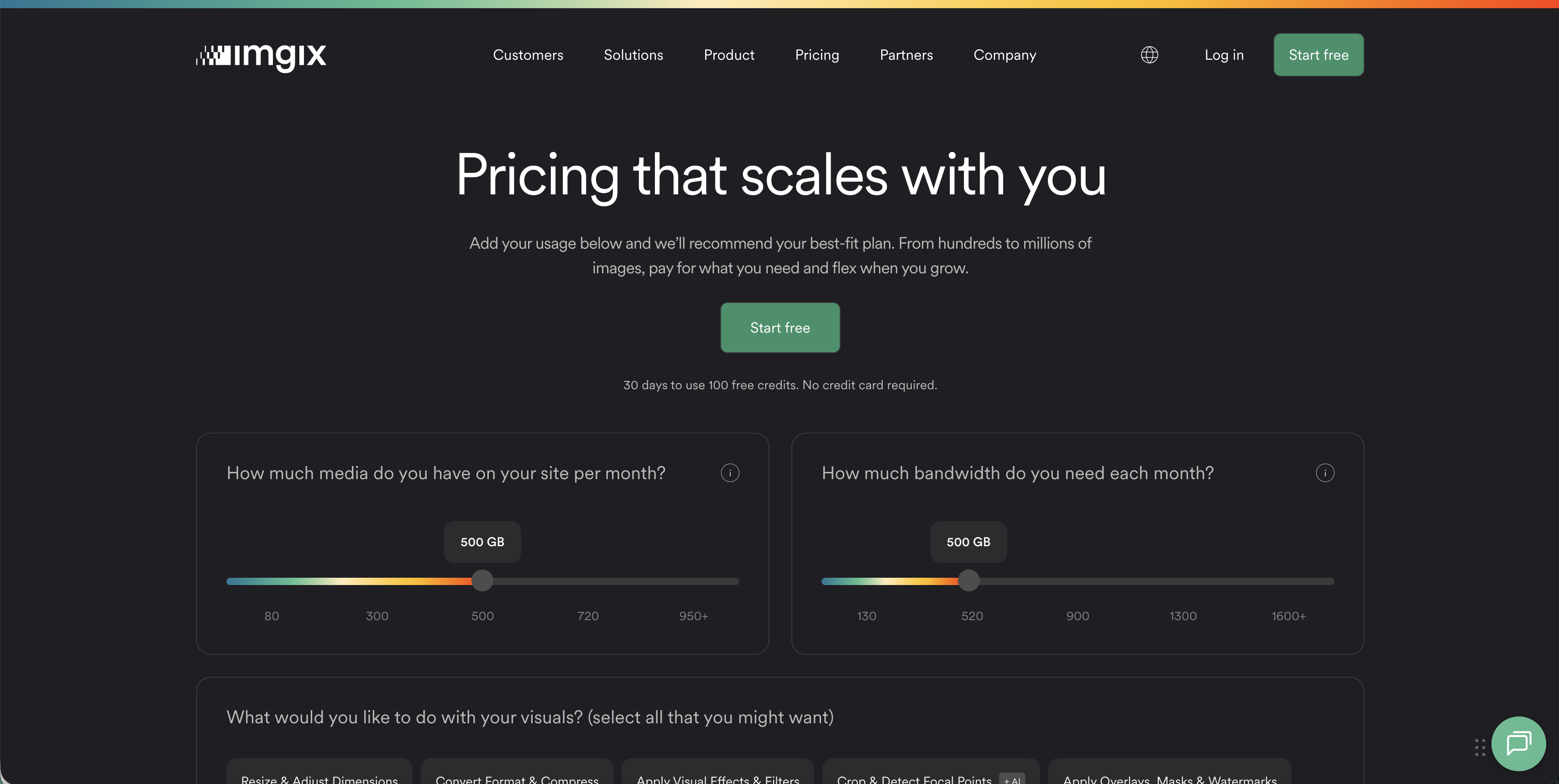 Current pricing page