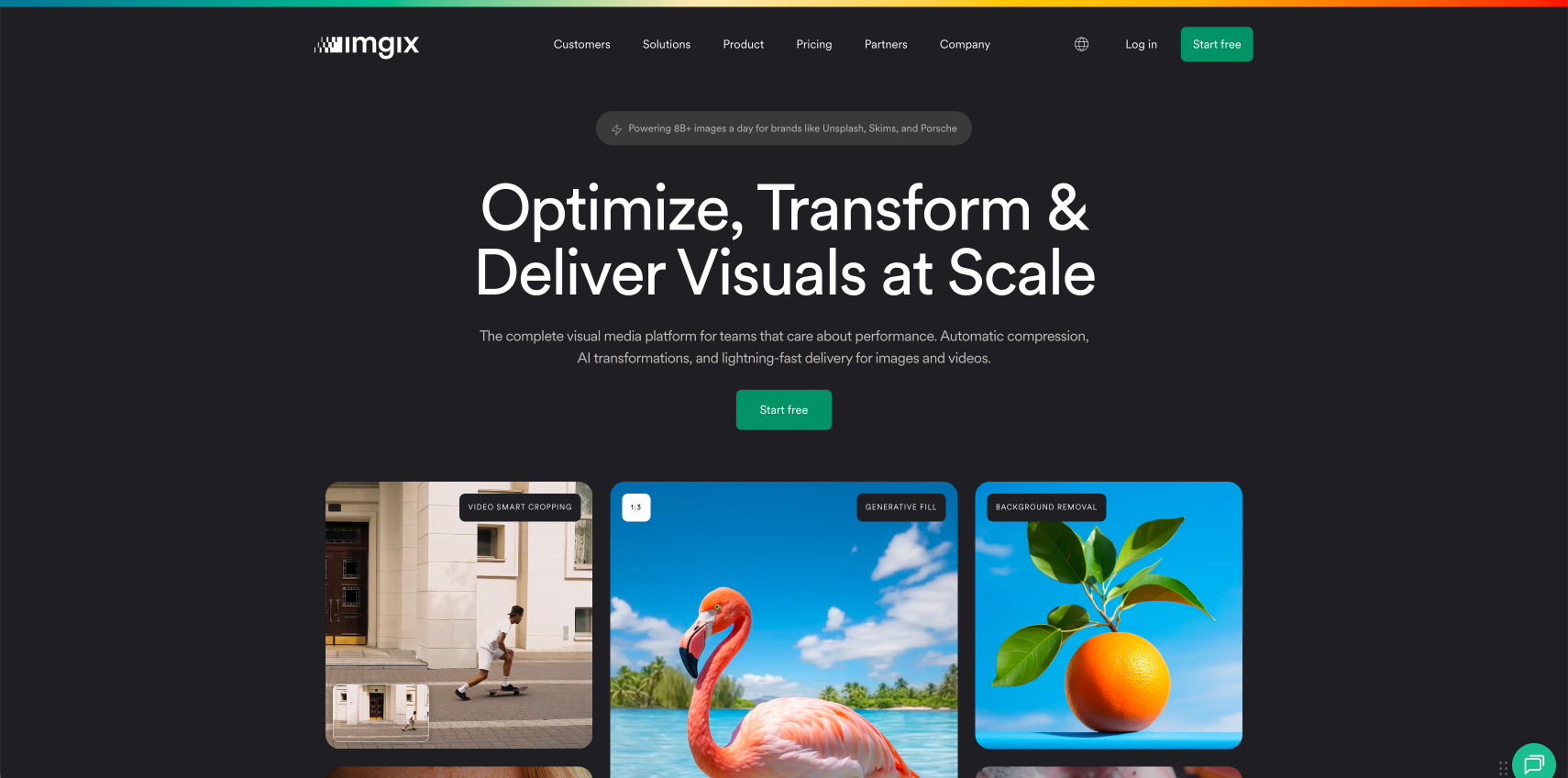 imgix homepage after redesign