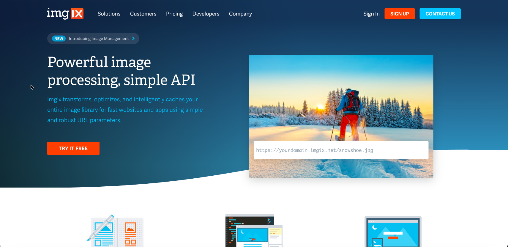 imgix homepage before